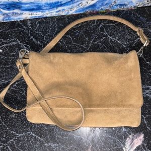 Garner Hill Vintage Suede Leather Shoulder Bag Purse Handbag